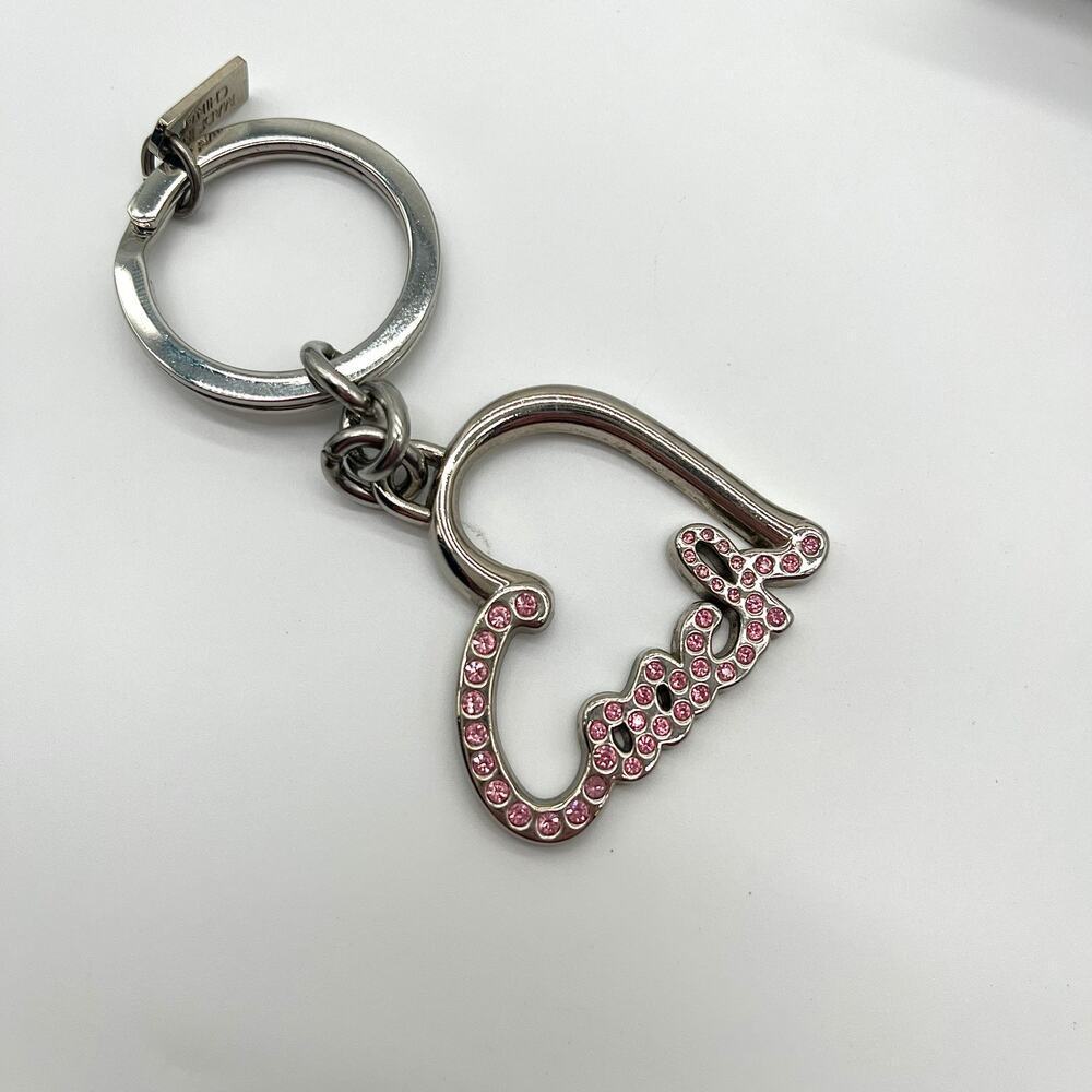 COACH Poppy Bag Charm, Pink Rhinestone Heart - Picture 5 of 6